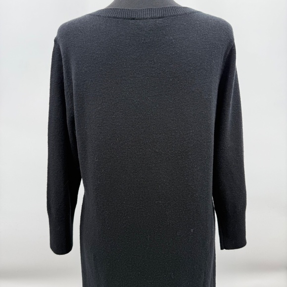 Sundance Dress Women Medium Black Wool Sweater Silk Blend Preppy Minimal Luxury - Picture 7 of 15